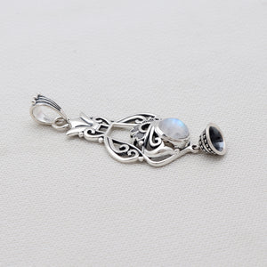 Rainbow Moonstone Silver Pendants