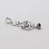 Rainbow Moonstone Silver Pendant