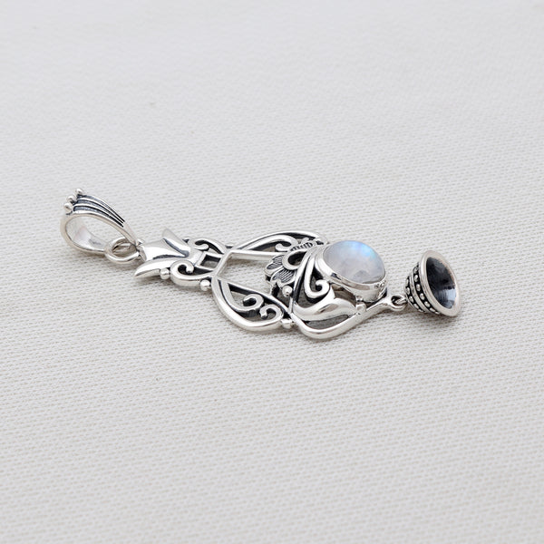 Rainbow Moonstone Silver Pendants