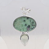 Ruby Zoisite Silver Pendant