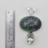 Ruby Zoisite Silver Pendant