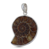 Natural Ammonite Silver Pendant