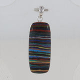 Rainbow Calsilica Sterling Silver Pendant