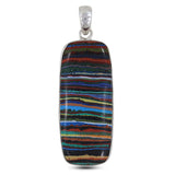 Rainbow Calsilica Sterling Silver Pendant