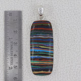 Rainbow Calsilica Sterling Silver Pendant