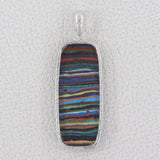 Rainbow Calsilica Sterling Silver Pendant