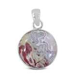 Crazy Lace Agate Gemstone Silver Pendant