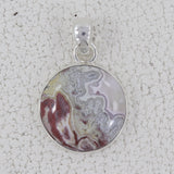 Crazy Lace Agate Gemstone Silver Pendant