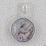 Crazy Lace Agate Gemstone Silver Pendant