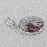 Crazy Lace Agate Gemstone Silver Pendant