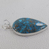 Blue Copper Turquoise Silver Pendant