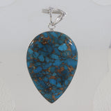 Blue Copper Turquoise Silver Pendant