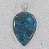 Blue Copper Turquoise Silver Pendant