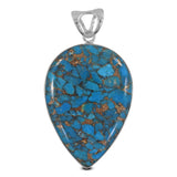 Blue Copper Turquoise Silver Pendant