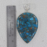 Blue Copper Turquoise Silver Pendant