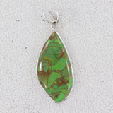 925 Silver Green Copper Turquoise Pendant