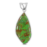 Green Copper Turquoise 925 Sterling Silver Pendant