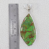 Green Copper Turquoise 925 Sterling Silver Pendant