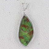 Green Copper Turquoise 925 Sterling Silver Pendant