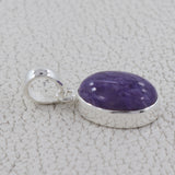 Natural Charoite Pendant 925 Sterling Silver