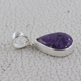 Natural Charoite Pendant 925 Sterling Silver