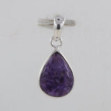 Natural Charoite Pendant 925 Sterling Silver