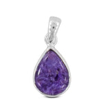 Natural Charoite Pendant 925 Sterling Silver