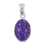 Natural Charoite Pendant 925 Sterling Silver