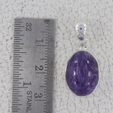 Natural Charoite Pendant 925 Sterling Silver