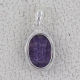 Natural Charoite Pendant 925 Sterling Silver