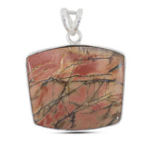 Natural Cherry Jasper Gemstone Silver Pendant