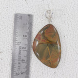 Natural Cherry Jasper Gemstone Silver Pendant