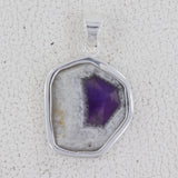 Amethyst Crystal Quartz Silver Pendant