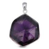 Amethyst Crystal Quartz Silver Pendant