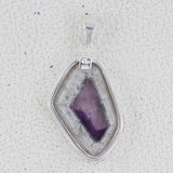 Amethyst Crystal Quartz Silver Pendant