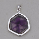 Amethyst Crystal Quartz Silver Pendant