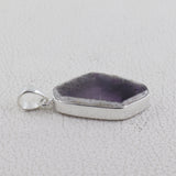 Amethyst Crystal Quartz Silver Pendant