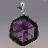 Amethyst Crystal Quartz Silver Pendant