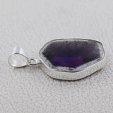 Amethyst Crystal Quartz Silver Pendant