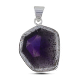 Amethyst Crystal Quartz Silver Pendant