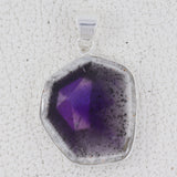 Amethyst Crystal Quartz Silver Pendant