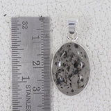 Black Dot Quartz Silver Pendant