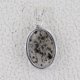 Black Dot Quartz Silver Pendant