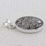 Black Dot Quartz Silver Pendant