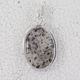 Black Dot Quartz Silver Pendant