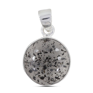 Black Dot Quartz Silver Pendants