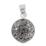 Black Dot Quartz Silver Pendant