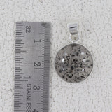 Black Dot Quartz Silver Pendant