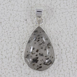 Black Dot Quartz Silver Pendants