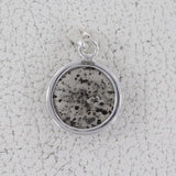 Black Dot Quartz Silver Pendant